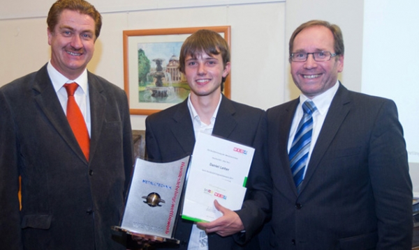 Der Wiener Landesinnungsmeister Georg Senft, Daniel Leiter und Bundesinnungsmeister Harald Schinnerl