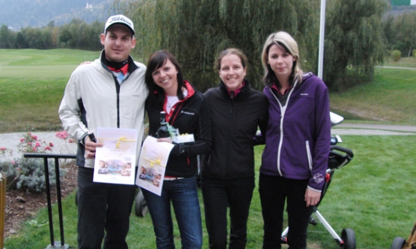 Der Siegerflight: Florian Pogatschnigg, Angelika Ortner, Silvia Presslaber und Andrea Liebhardt