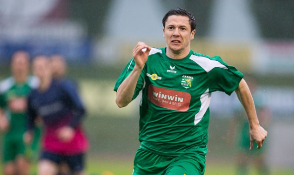 Christopher Korber, hier fotografiert beim Heimspiel gegen Irschen, war in Reichenau mit drei Toren der Matchwinner. Foto: Expa/Groder