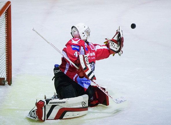 Lienz-Goalie Dominik Tiefnig hatte im Friaul einen eher gemütlichen Abend. Foto: Expa/Groder