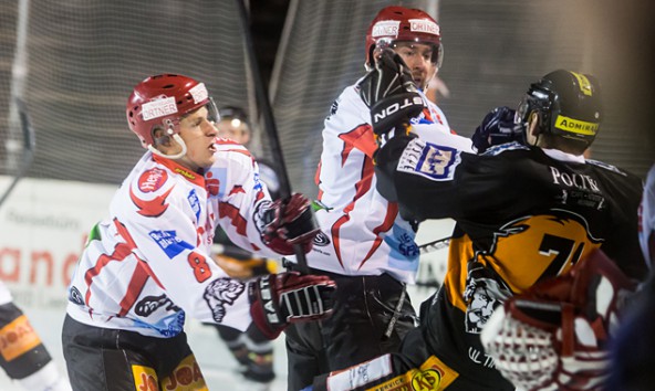 Die Partie gegen Velden war von ruppigen Szenen und falschen Schiedsrichterentscheidungen geprägt. Foto: Brunner Images