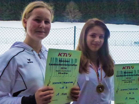 Siegten im Doppel der U 16-Mädchen: Julia Schmuck und Melanie Fiechtner.