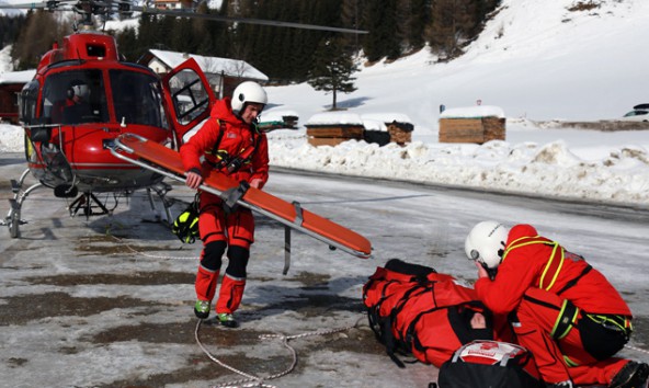 Die verletzte Tourengeherin wurde in Kals mit dem Helikopter geborgen. Foto: Expa