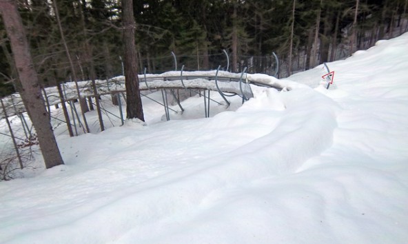 Tief verschneit und vereist präsentierte sich vor wenigen Tagen noch der "Osttirodler". Die Räumung wäre teuer und gefährlich, deshalb steht das Fun-Gerät still. Foto: Lienzer Bergbahnen. 