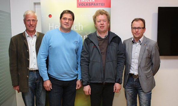 BGM Andreas Goller, GPO Josef Kollreider, GPO-Stv. Johann Webhofer und BPO LAbg. Martin Mayerl (v.l.n.r.) Foto: VP-Lienz