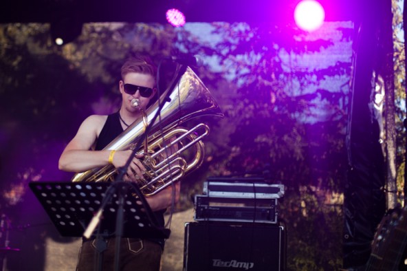 Marco Aichner vom "Blechgereaschtl" – die Jungs aus dem Osttiroler Pustertal überzeugten mit sauberem Brass. Fotos: Florian Wiedemayr