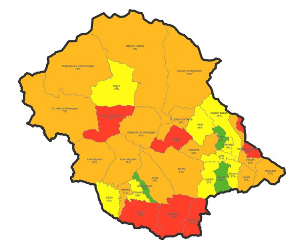 Alarmstufe rot – für acht Gemeinden gilt das, doch auch in der orangen Zone ist keine Entspannung angesagt.  