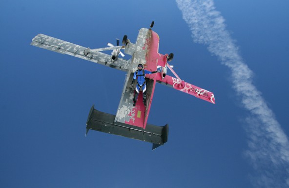 Praktischerweise kann man die Skyvan durch die Hintertür verlassen.