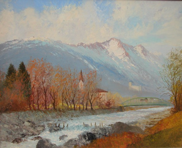 Franz Wimmer "Lienz mit Blick auf Hochstein und Böses Weibele"