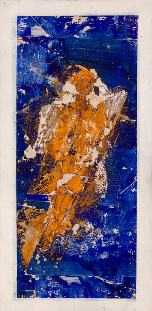 Valentin Oman: "I try to fly", Mischtechnik auf Leinwand, 80 cm x 40 cm