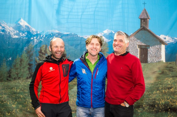 Drei gut gelaunte Bergretter: Peter Ladstätter (Bergrettung Osttirol), Martin Rainer (Alpinkompetenzzentrum) und  Notarzt Josef Burger. Fotos: Expa/Gruber