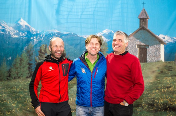 Drei gut gelaunte Bergretter: Peter Ladstätter (Bergrettung Osttirol), Martin Rainer (Alpinkompetenzzentrum) und  Notarzt Josef Burger. Fotos: Expa/Gruber