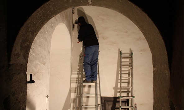 Letzte Vorbereitungen, Renovierungen und Recherchen der Baugeschichte. Foto: Museum Schloss Bruc/Stefan Wkeis