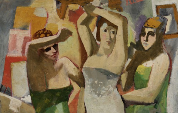 Drei Modelle, 1932, Öl auf Leinwand, Christian Hess