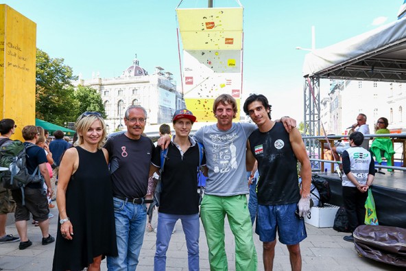 In Lienz nicht immer einer meinung, in Wien ein Herz und eine Seele: Bürgermeisterin Elisabeth Blanik und TVBO-Aufsichtsratsobmann Werner Frömel, flankiert von Rustam Gelmanov, Peter Ortner und Ali Bartzadeh (von links). 