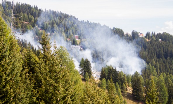 Der kontrollierte Brand schien durch die Rauchentwicklung größer als er tatsächlich war. Foto: Brunner Images