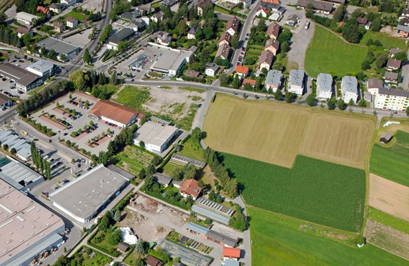 Der Bauplatz im Luftbild von Wolfgang C. Retter.